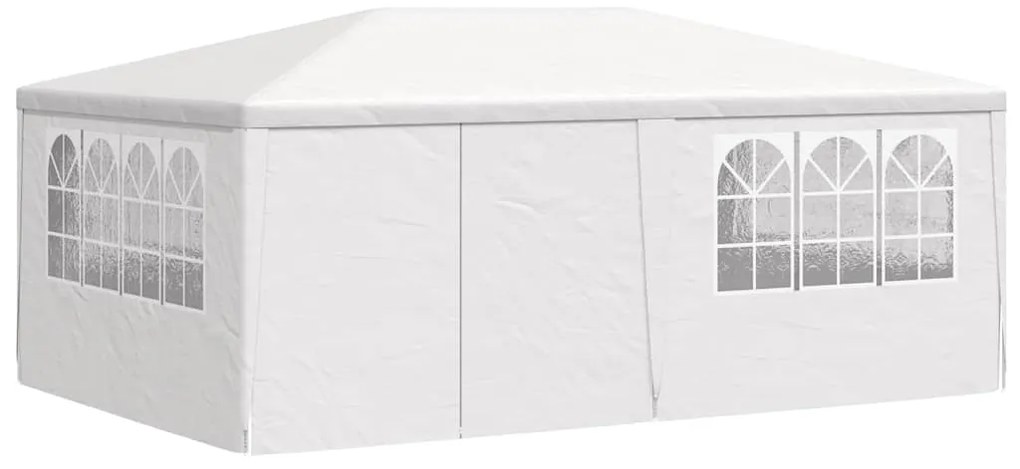 Tenda festas profissional + paredes laterais 4x6m 90g/m² branco