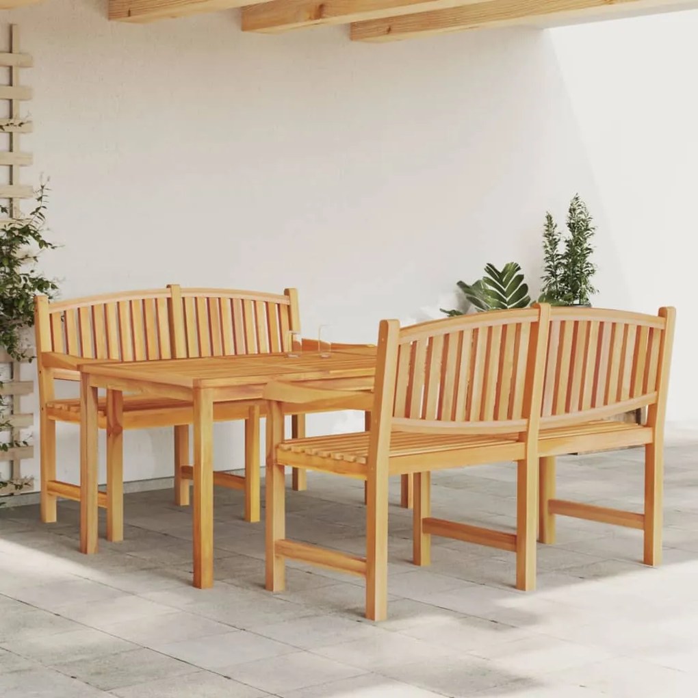 vidaXL 3 pcs conjunto de jantar para jardim madeira de teca maciça
