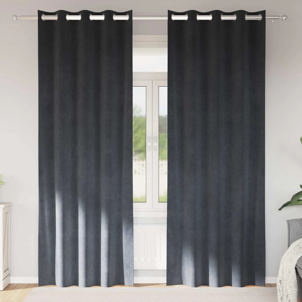 vidaXL Cortinas opacas 2 pcs Cinzento-claro 140 x 245 cm Veludo