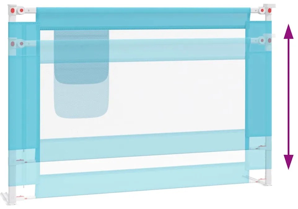Barra de segurança p/ cama infantil tecido 100x25 cm azul