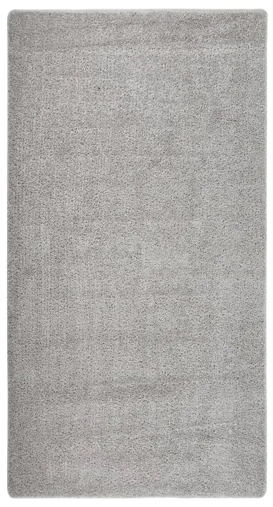 vidaXL Tapete shaggy 80x150 cm antiderrapante cinzento-claro