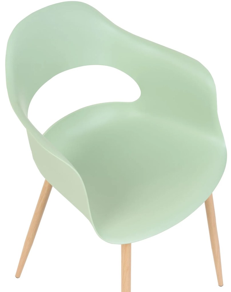 Conjunto de 2 cadeiras de jantar verdes claras UTICA Beliani