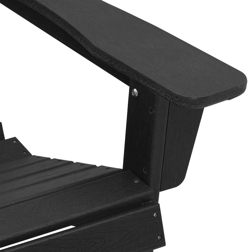 Conjunto de Lounge para Jardim de 3 Peças Preto HDPE