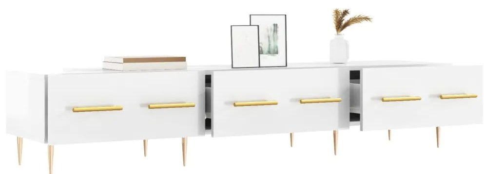 Móvel de TV 150x36x30 cm derivados de madeira branco brilhante