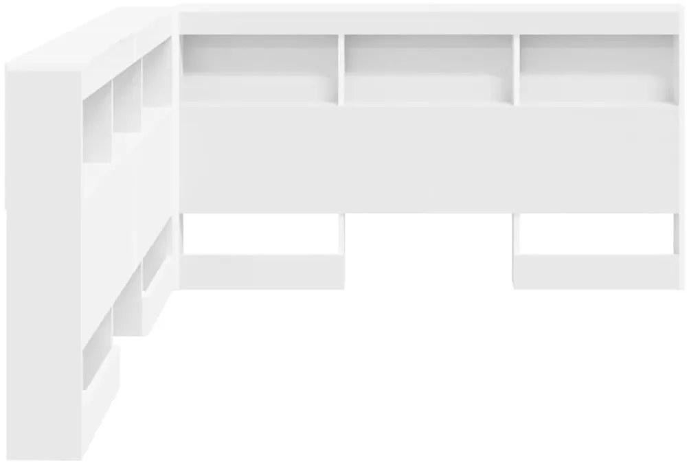 Cabeceira de armazenamento Branco 140 cm Madeira processada