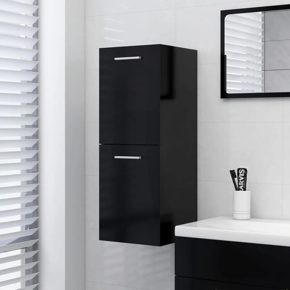 Armário de casa de banho 30x30x80 cm contraplacado preto