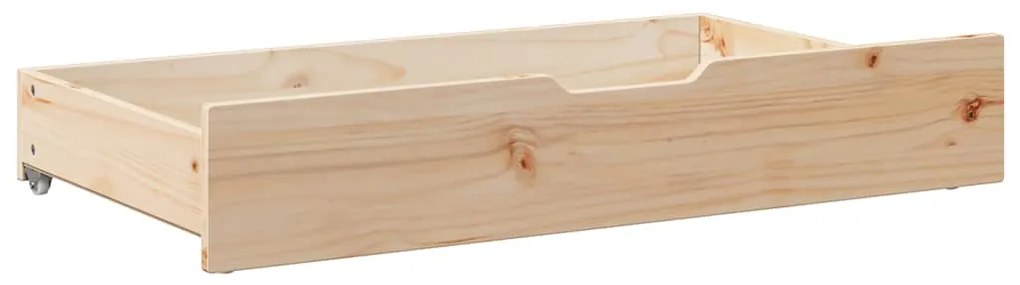 Gavetas para cama com rodas 2 pcs 90x55x17 cm pinho maciço