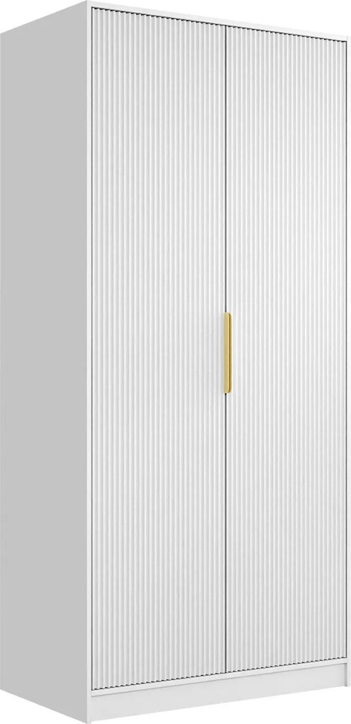 Roupeiro Comfivo Papilio II, Branco, Dourado, 216x102x60cm, 101.5 kg, Portas para roupeiro: Com dobradiças