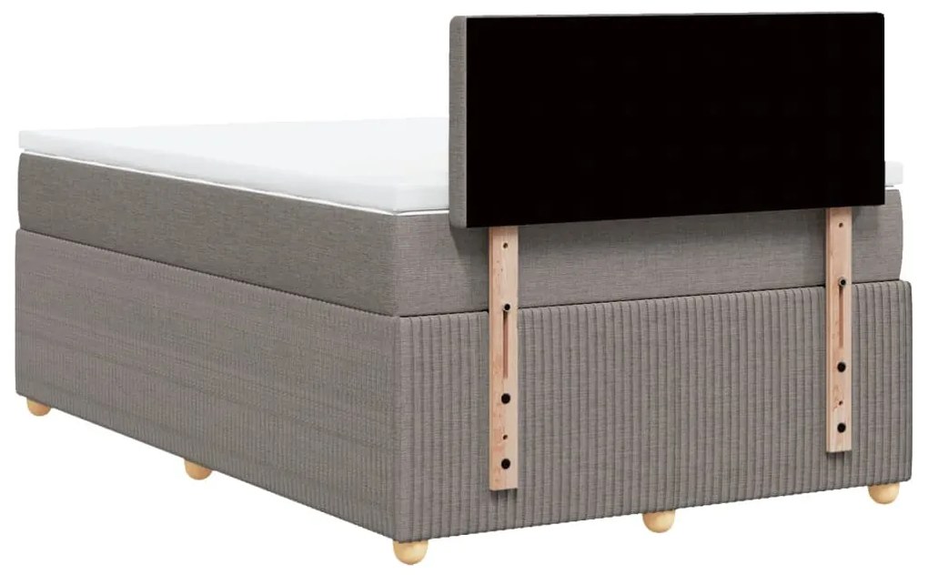 Cama boxspring c/ colchão 120x190cm tecido castanho-acinzentado