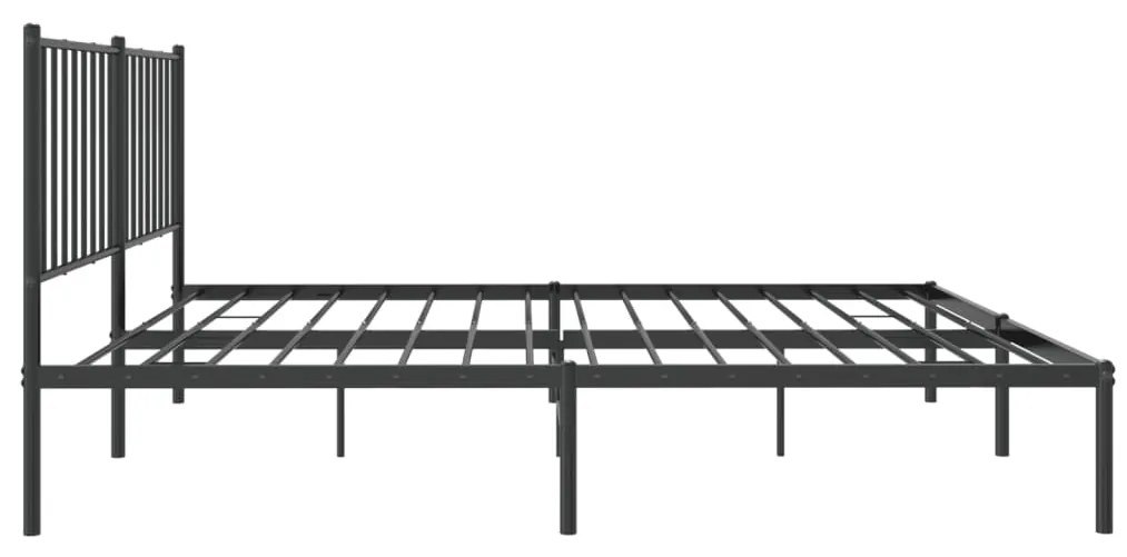 Estrutura de cama com cabeceira 140x190 cm metal preto