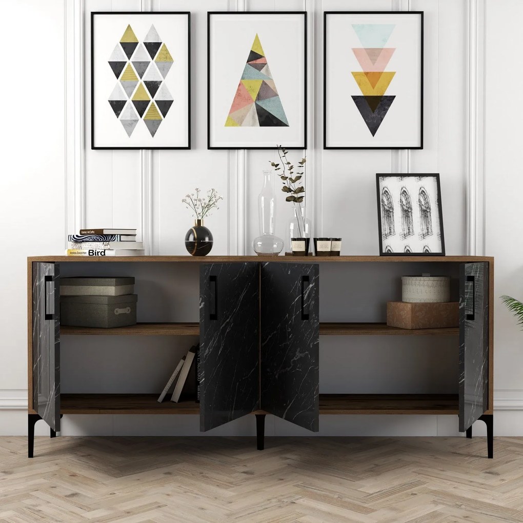 Console Kiev – Walnut Black – 180 cm x 78 cm x 35 cm
