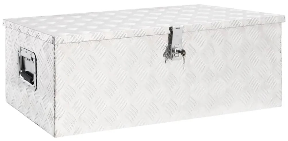 Caixa de arrumação 90x47x33,5 cm alumínio prateado