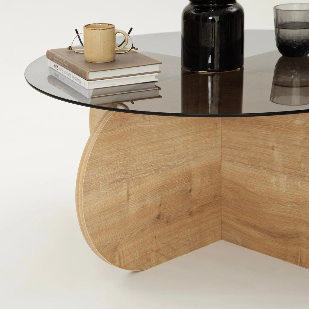 Mesa de Café Bubble – Carvalho Fumado – 75x35x75 cm