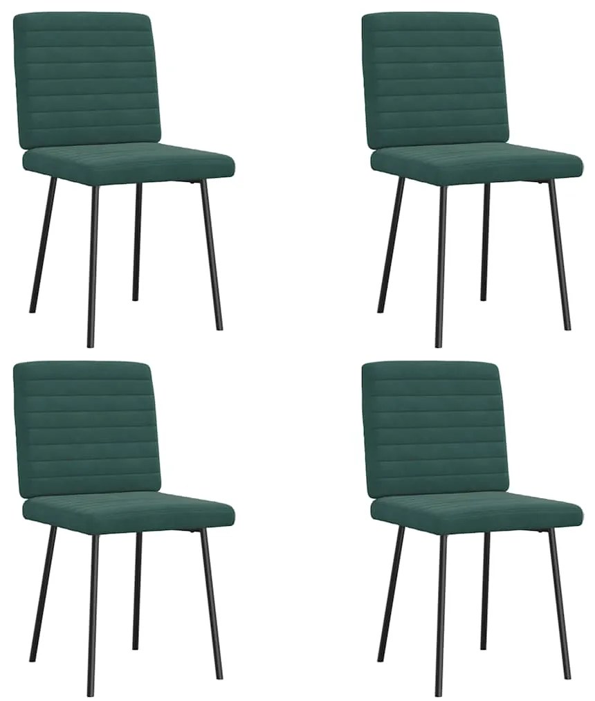 Cadeiras de jantar 4 pcs veludo verde-escuro