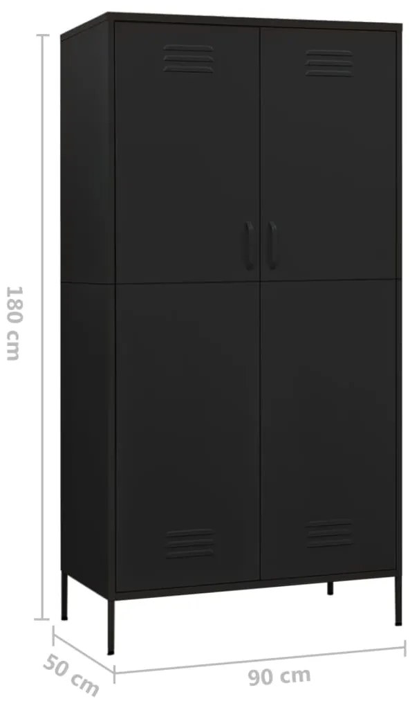 Roupeiro 90x50x180 cm aço preto