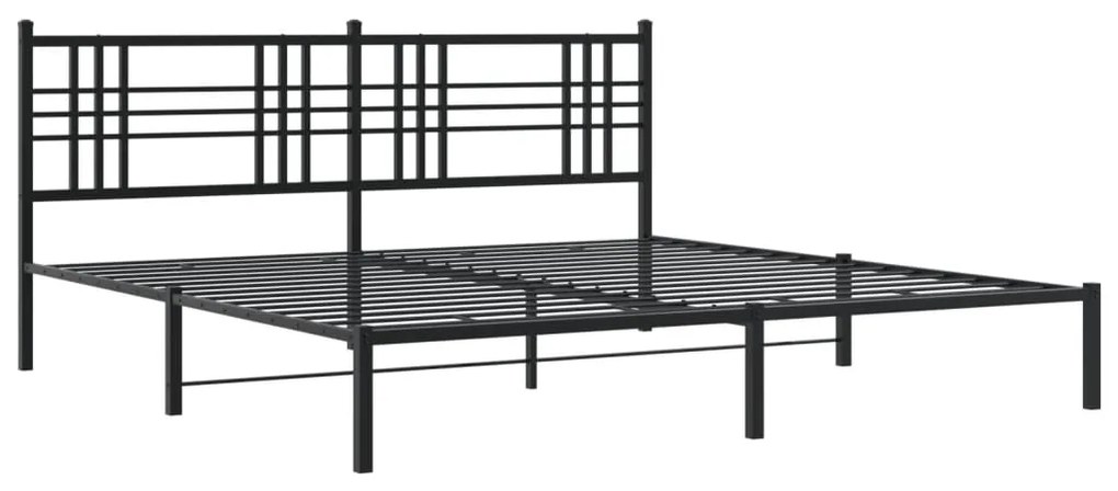 Estrutura de cama com cabeceira 193x203 cm metal preto