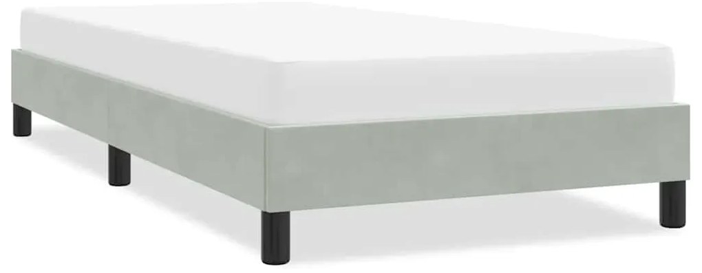vidaXL Estrutura de cama sem colchão 90x210 cm veludo cinzento-claro