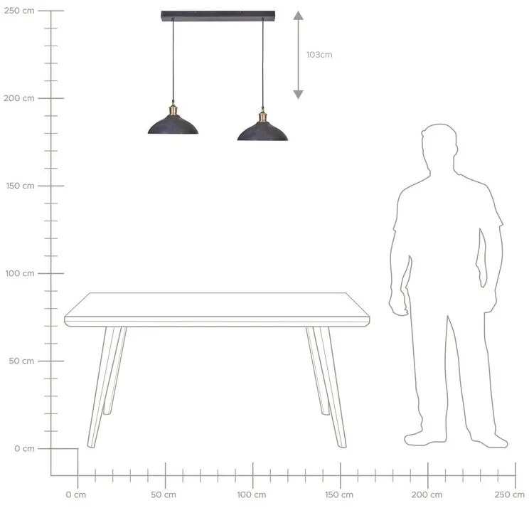 Candeeiro de teto para 2 lâmpadas em madeira preta CHEYYAR Beliani