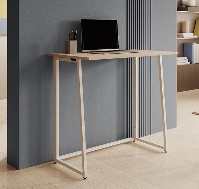 Mesa plegable Galia (80,5cm) blanco y sonoma