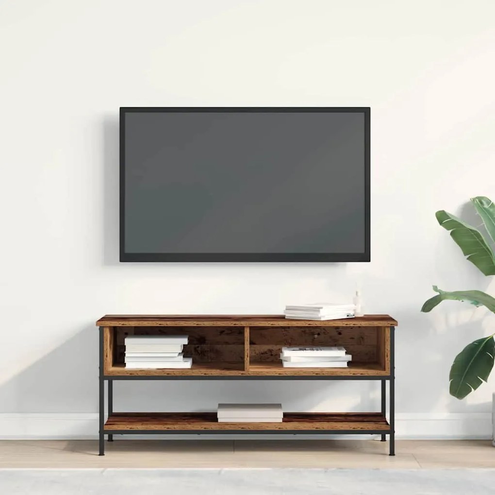 Gabinete de TV vidaXL Madeira Antiga 100x35x45 cm Madeira Engenharia e