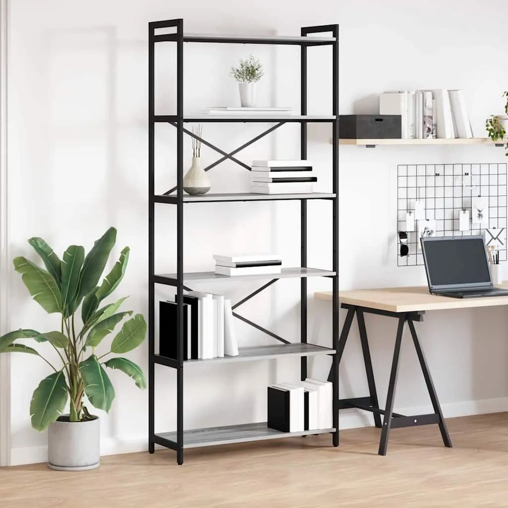 vidaXL Estante Sonoma cinzento 40 x 30 x 85 cm Madeira processada