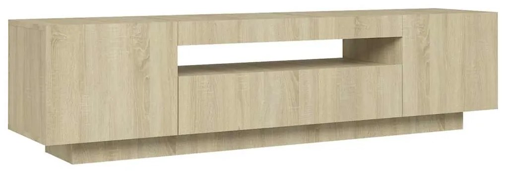 Móvel de TV com luzes LED 160x35x40 cm carvalho sonoma