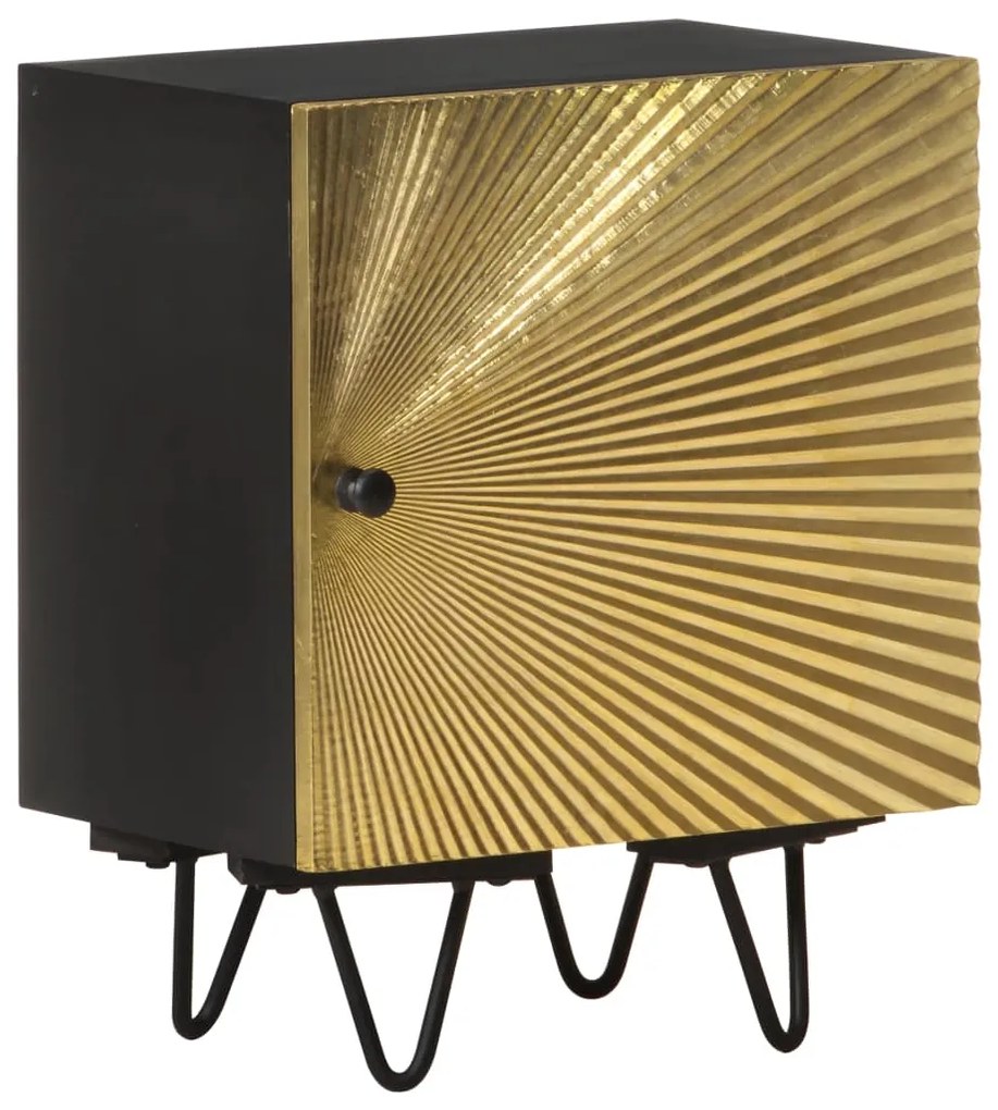 Mesa de cabeceira c/ frente bronze 40x30x50 cm mangueira maciça