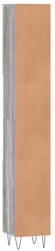 Armário de Casa de Banho 30x30x190 cm derivados de madeira cinzento so