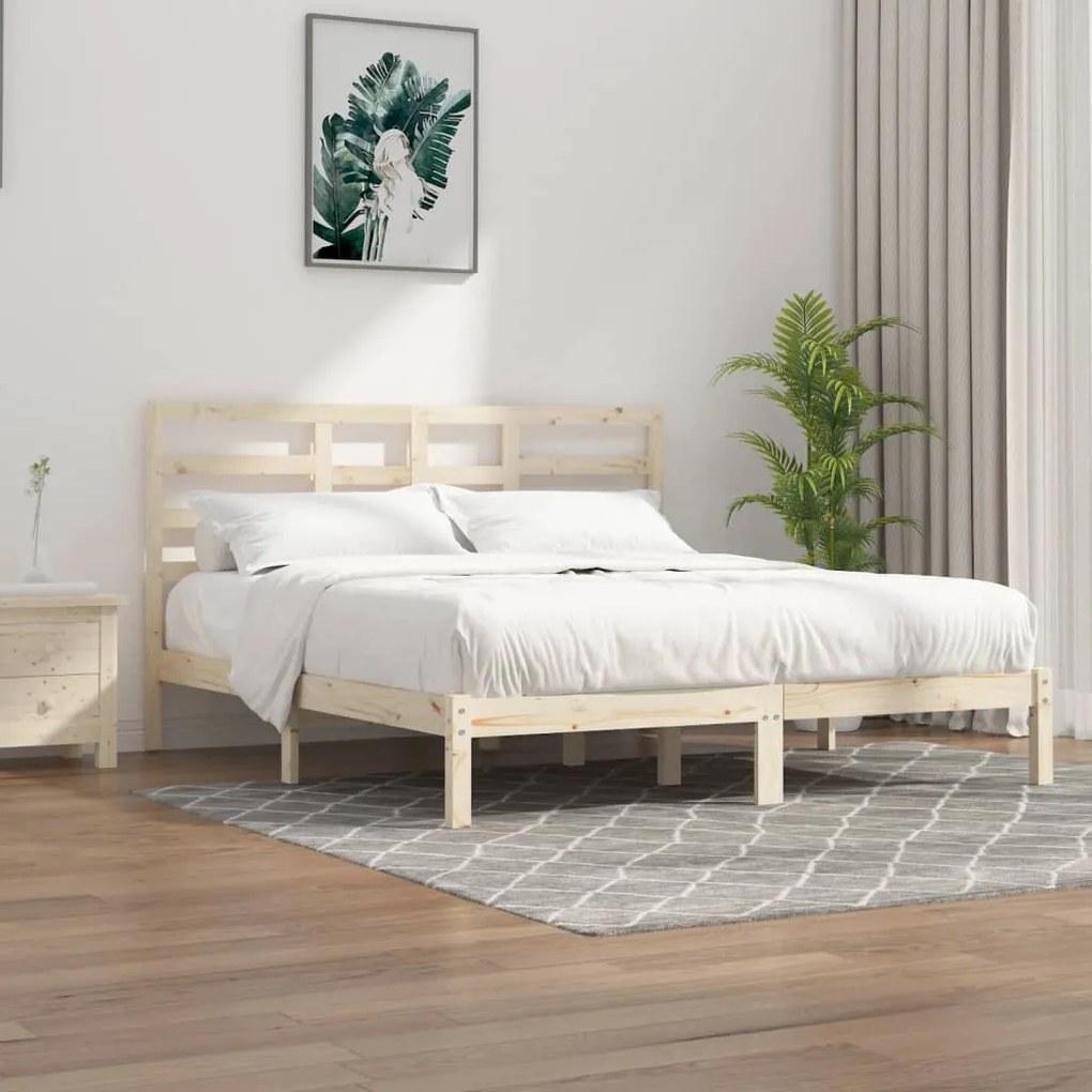 Estrutura de cama sem colchão 200x200 cm madeira maciça