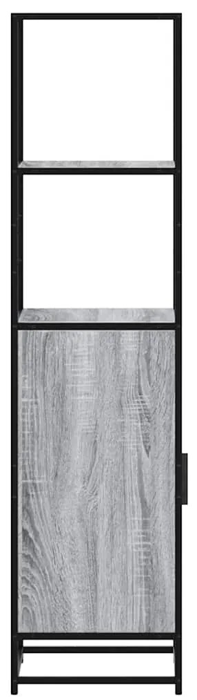 Armário alto 35,5x35x139 cm madeira e metal cinza sonoma