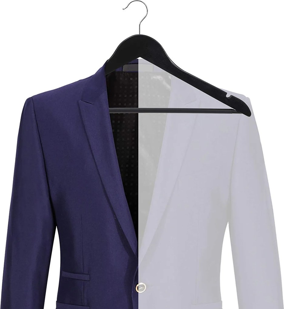 Cabides de madeira, conjunto de 50 preto