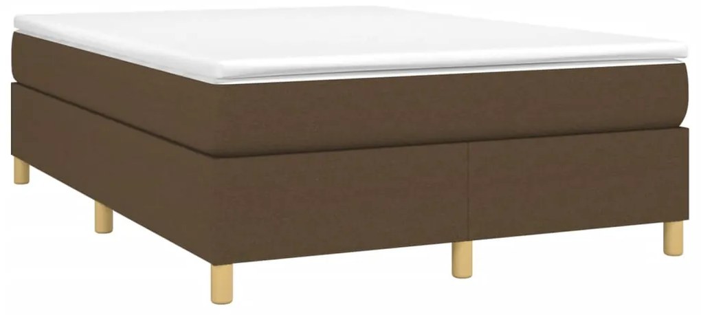 Estrutura de cama sem colchão 140x200 cm tecido castanho-escuro