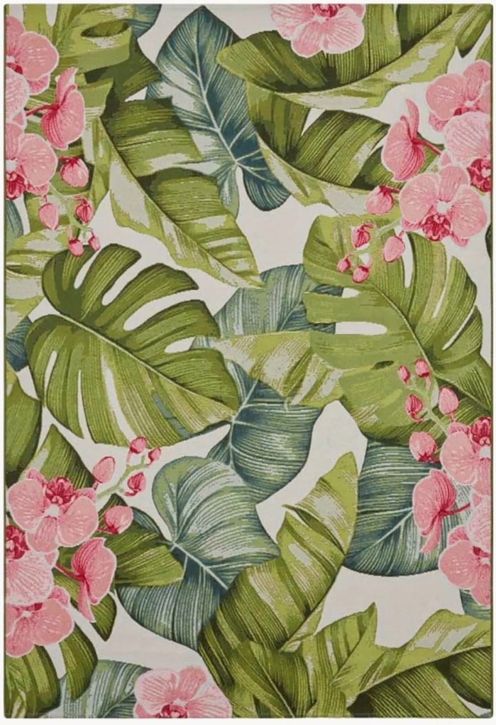 Tapete de pelo curto para interior e exterior Flair Tropical
