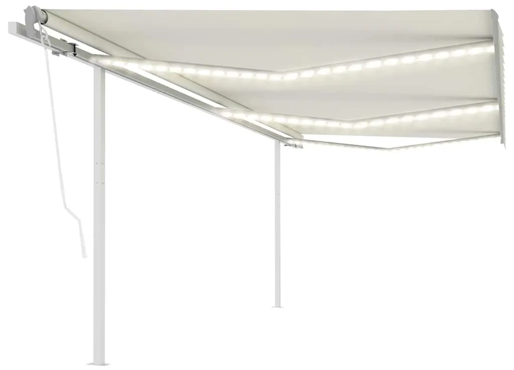 Toldo automático com LED e sensor de vento 6x3 m cor creme