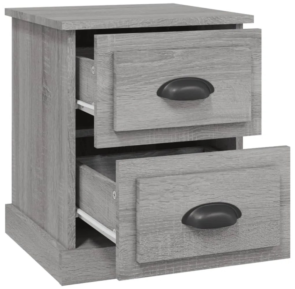 Mesas de cabeceira 2 pcs derivados de madeira sonoma cinzento