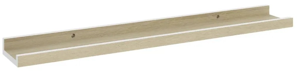 Prateleiras de parede 4 pcs 60x9x3 cm branco e carvalho sonoma