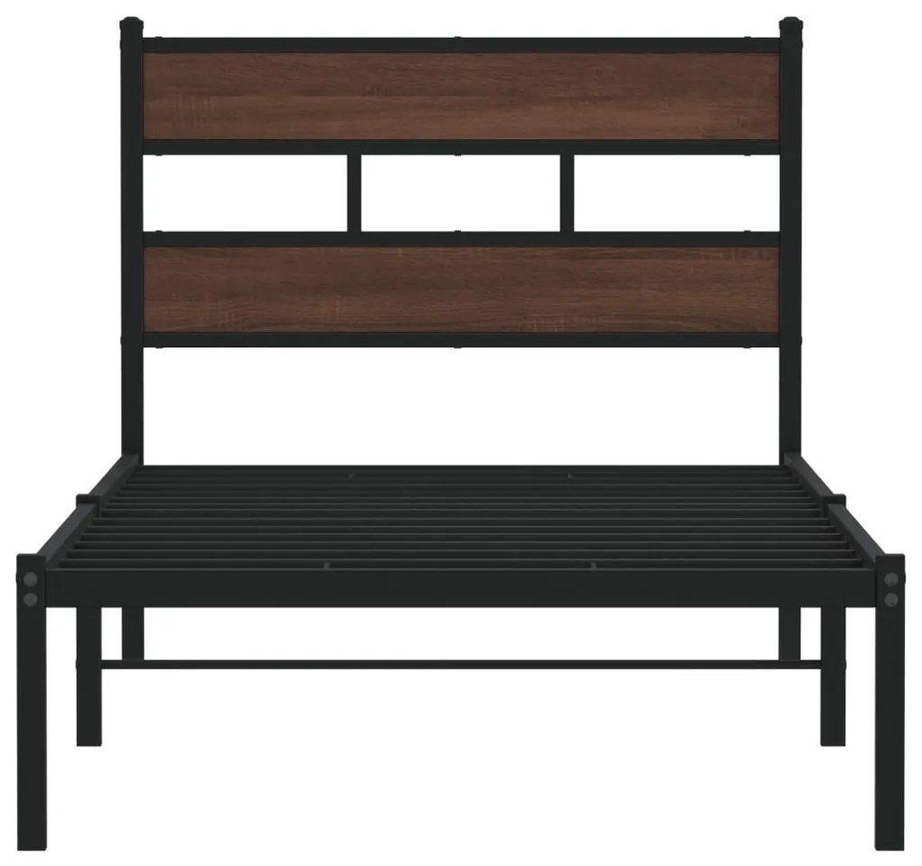 Cama sem colchão com cabeceira 90x190 cm carvalho castanho