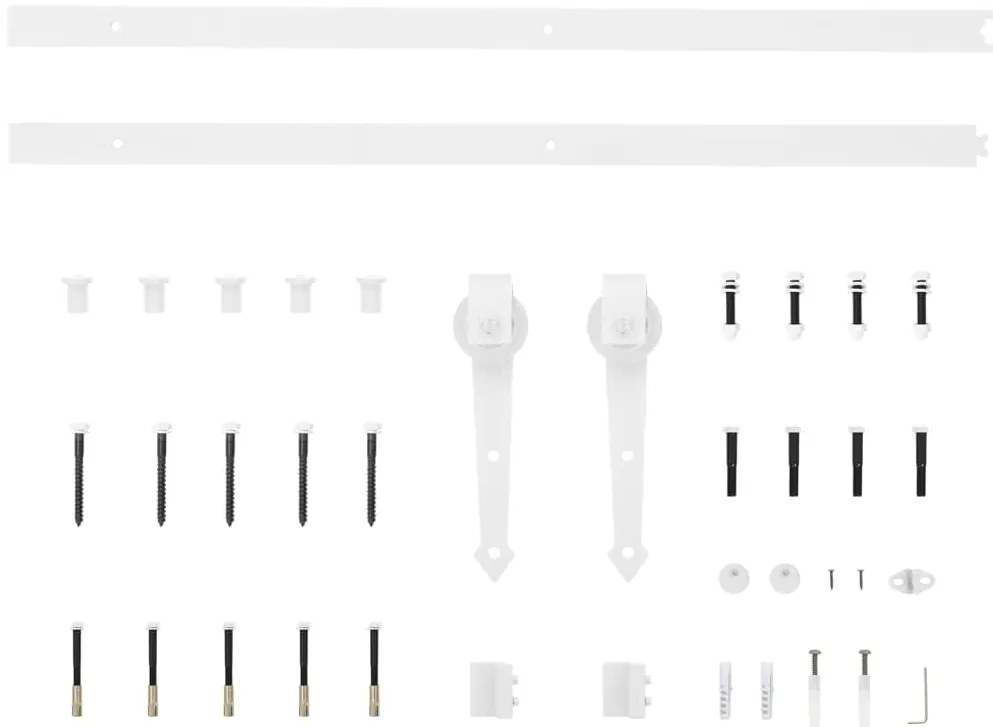 Conjunto de Porta Deslizante vidaXL com Conjunto de Ferragens Branca 7