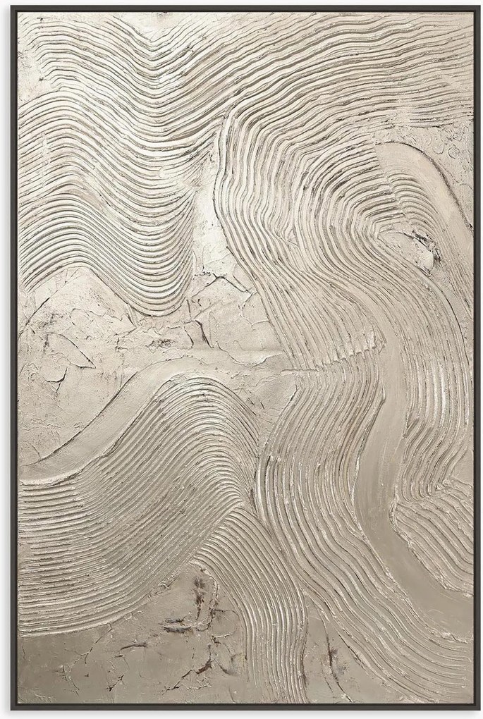 Quadro emoldurado pintado à mão Metallic Silver