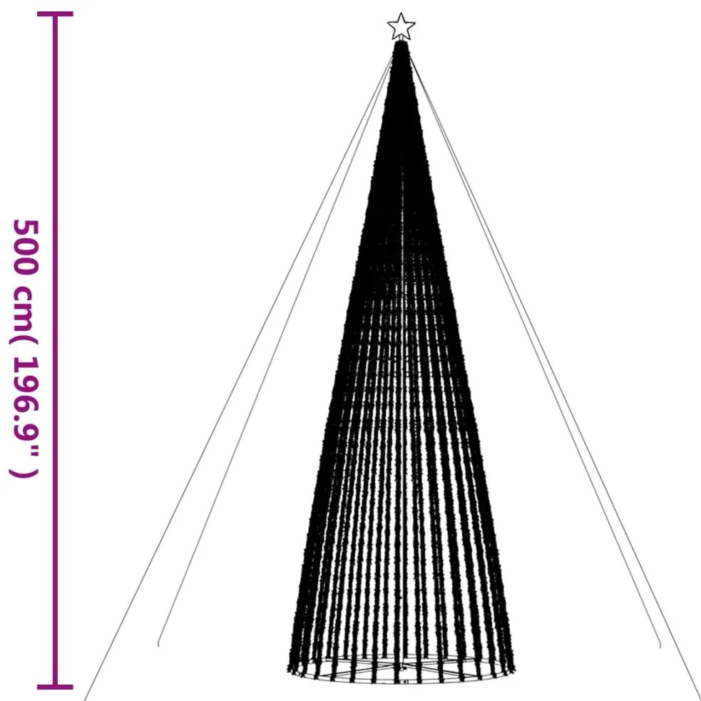 LED Árvore de Natal 1544 LEDs Branco Quente 500 cm