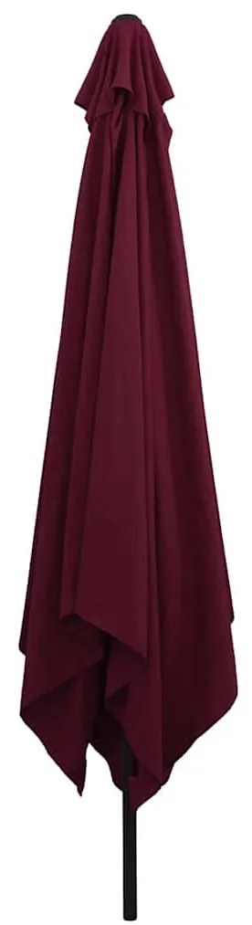 Guarda-sol Quadrado 295x245 cm Vermelho Bordeaux