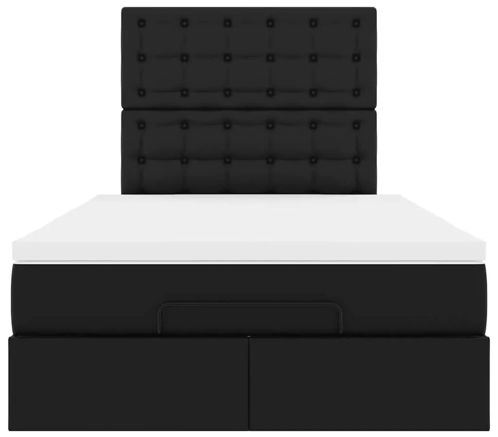 Estrutura de cama otomana com colchão 120x200 cm preta