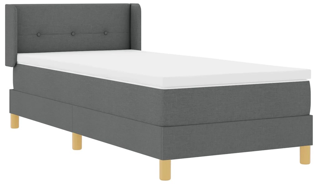 Cama Box Spring vidaXL com Colchão Cinza Escuro 80x200 cm Tecido, Cabe