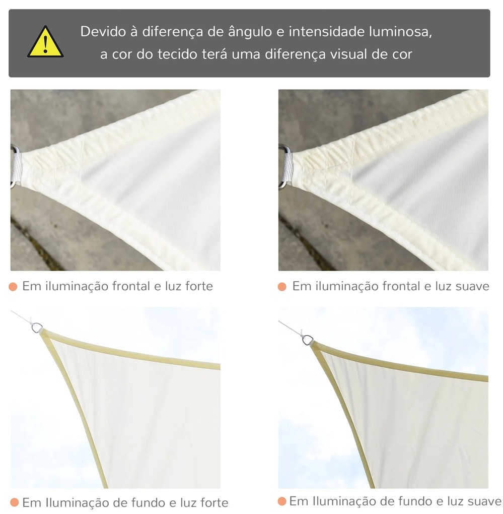 Vela/Toldo de Sombra Retangular 4x6 m em Poliéster – Proteção UV e Ins