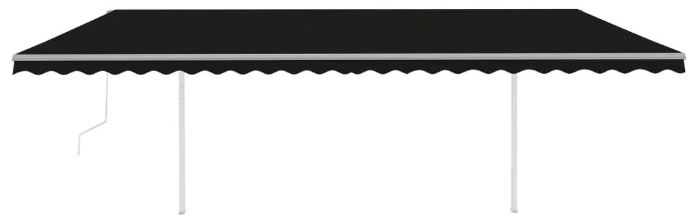 Toldo automático c/ LED e sensor de vento 6x3,5 m antracite