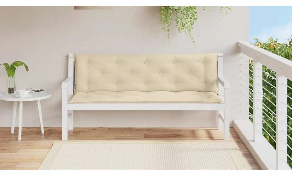 Almofadão p/ banco de jardim 150x(50+50)x7cm tecido oxford bege