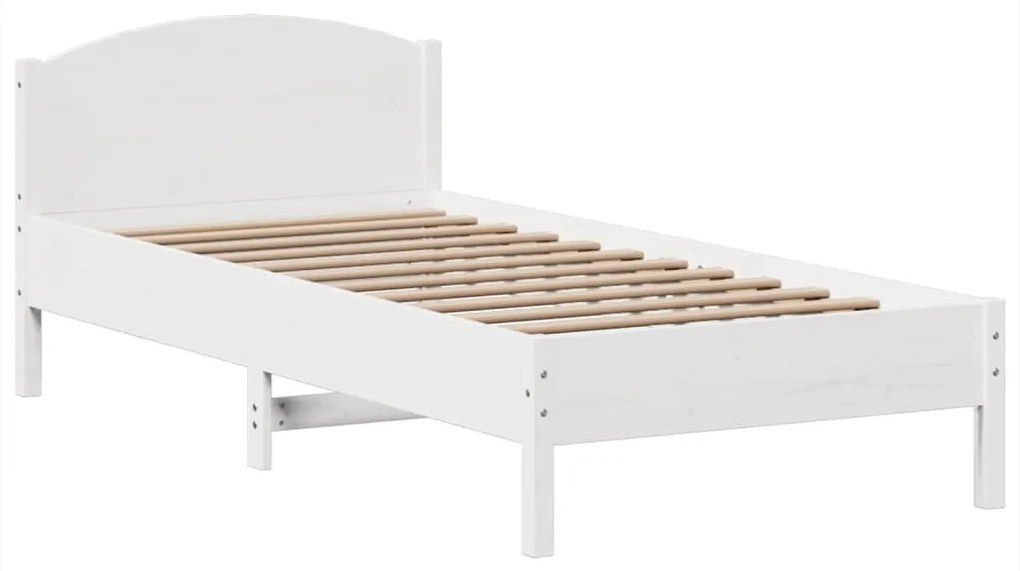 Cama com estante sem colchão 100x200 cm pinho maciço branco