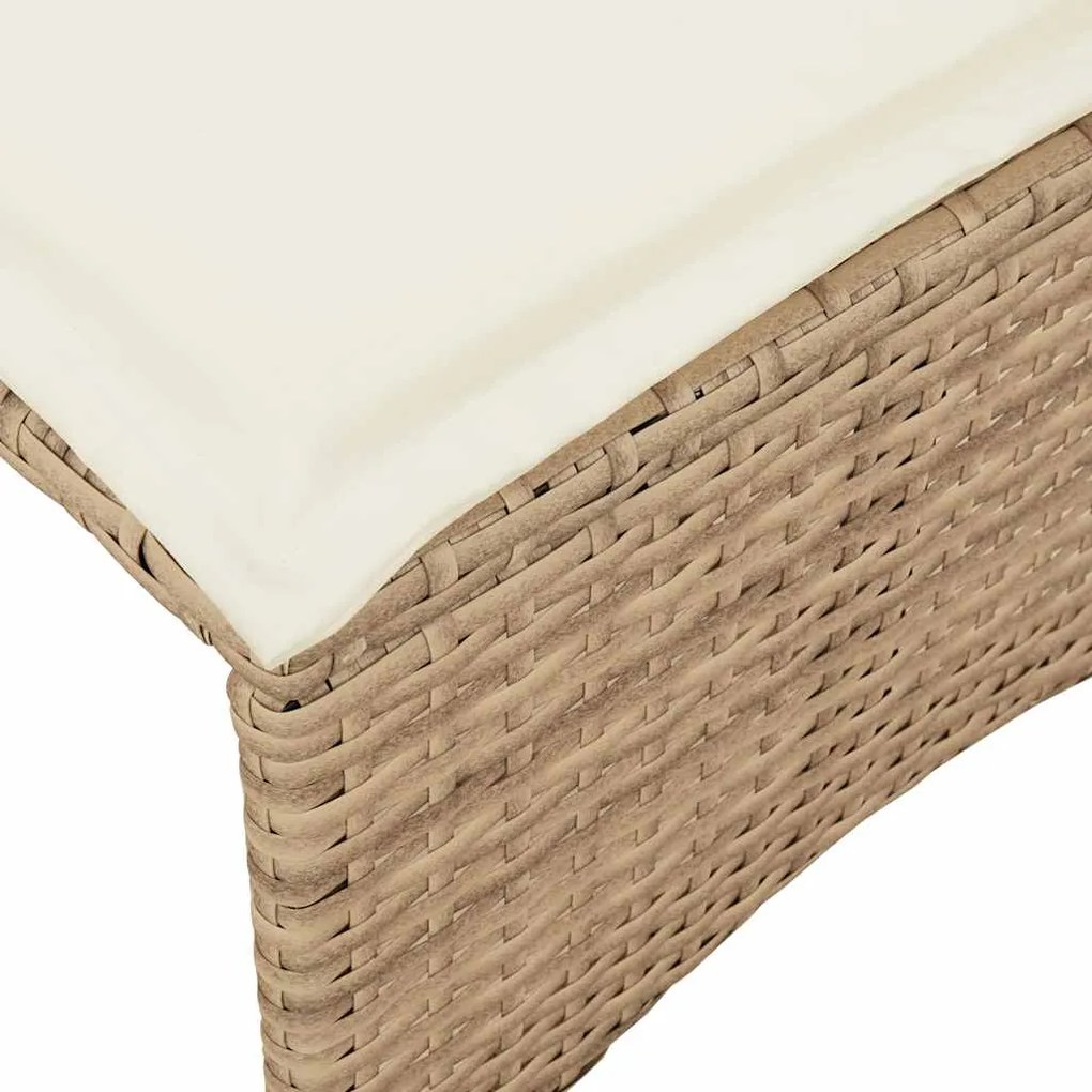 5 pcs conjunto de sofás p/ jardim com almofadões vime PE bege