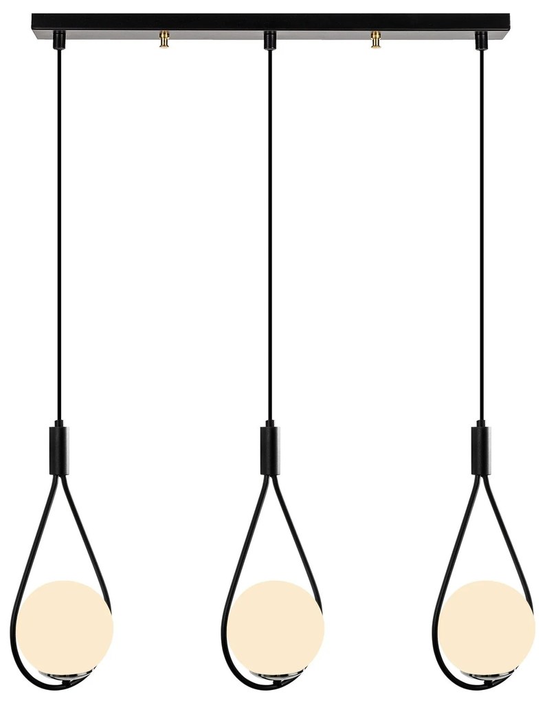 Candeeiro de Teto Mudoni – Preto – 70 x 15 cm