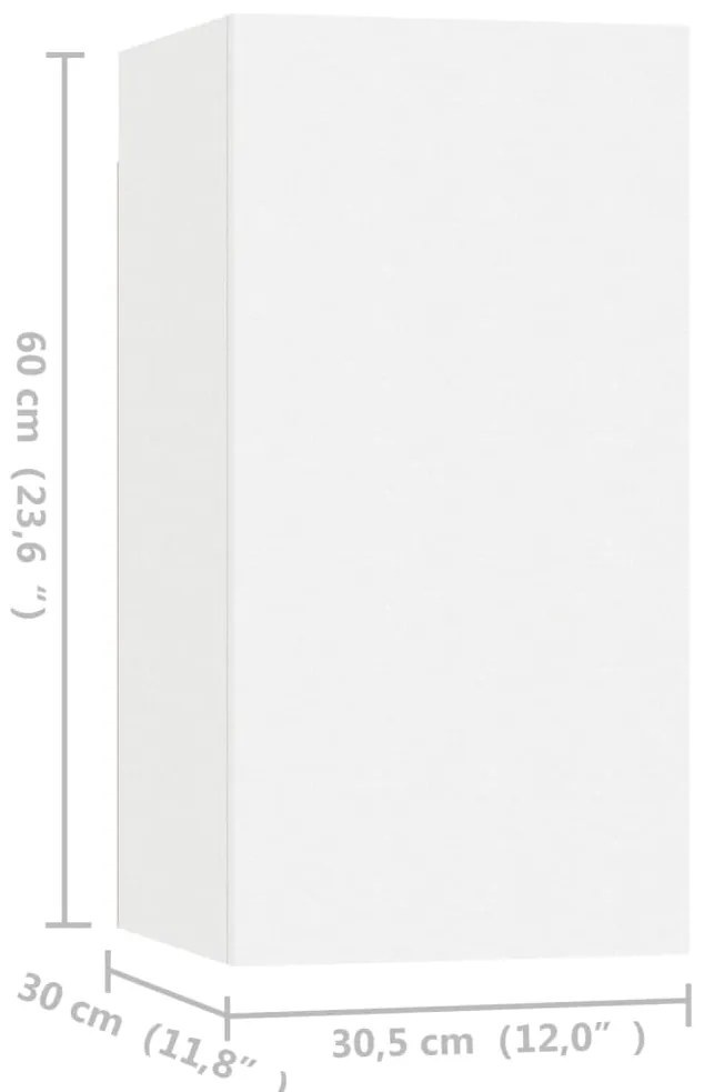 Móveis de TV 4 pcs 30,5x30x60 cm derivados de madeira branco
